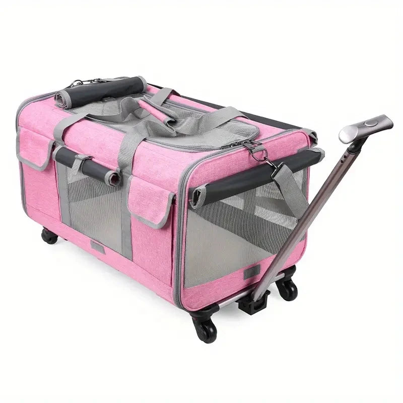 Large Portable Pet Trolley Case, Detachable, Foldable