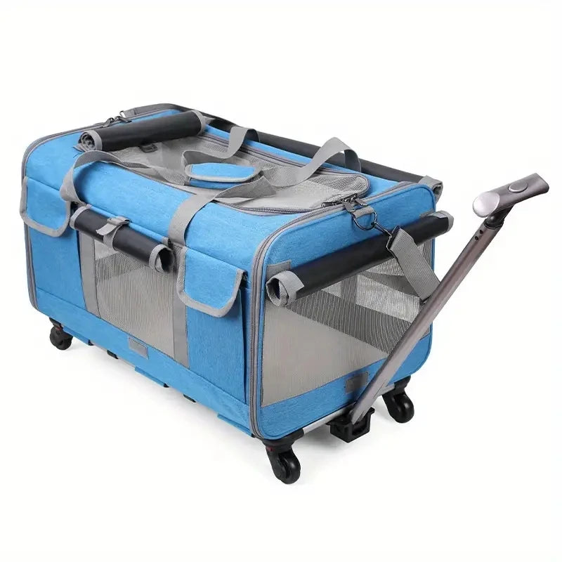 Large Portable Pet Trolley Case, Detachable, Foldable