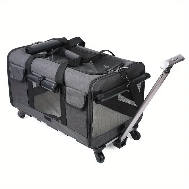 Large Portable Pet Trolley Case, Detachable, Foldable