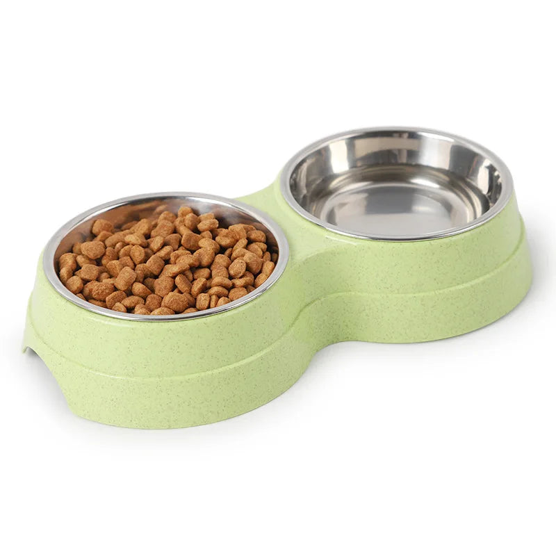 Double Bowls, Stainless Steel Pet Feeder