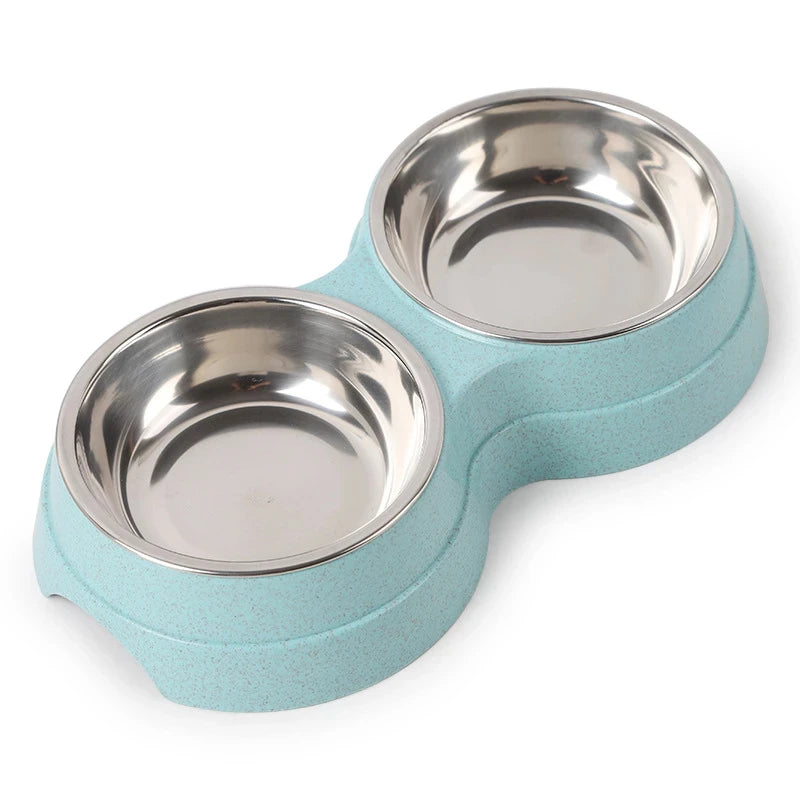 Double Bowls, Stainless Steel Pet Feeder