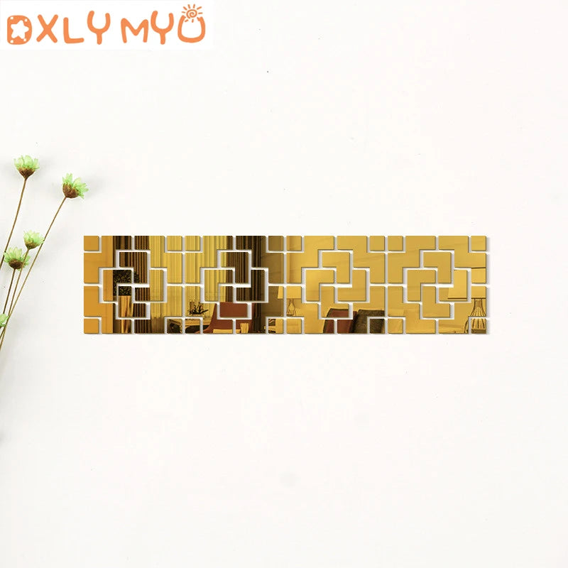 3D Creative Wall Stickers Geometric Quadrangle Design