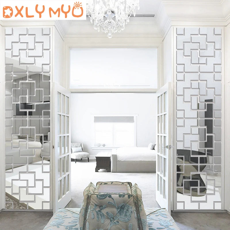 3D Creative Wall Stickers Geometric Quadrangle Design