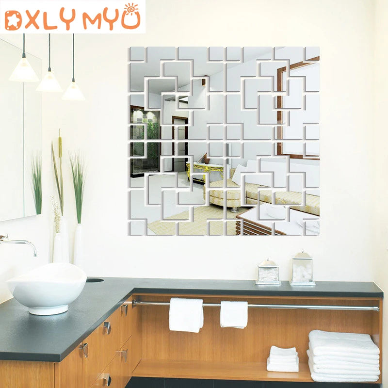 3D Creative Wall Stickers Geometric Quadrangle Design