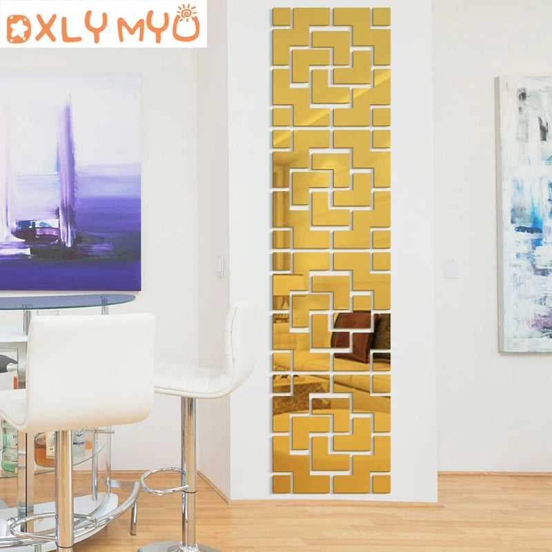 3D Creative Wall Stickers Geometric Quadrangle Design
