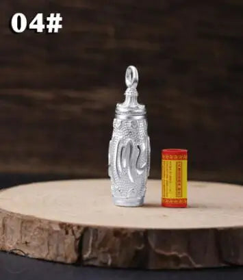 100% Pure Silver Tibetan Buddhist Prayer Pendant