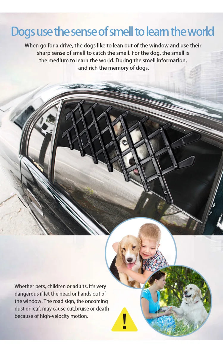 Car Window Expandable Safety Fence for Pets