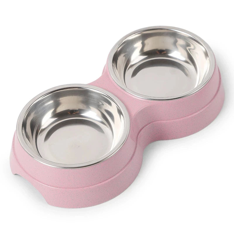Double Bowls, Stainless Steel Pet Feeder