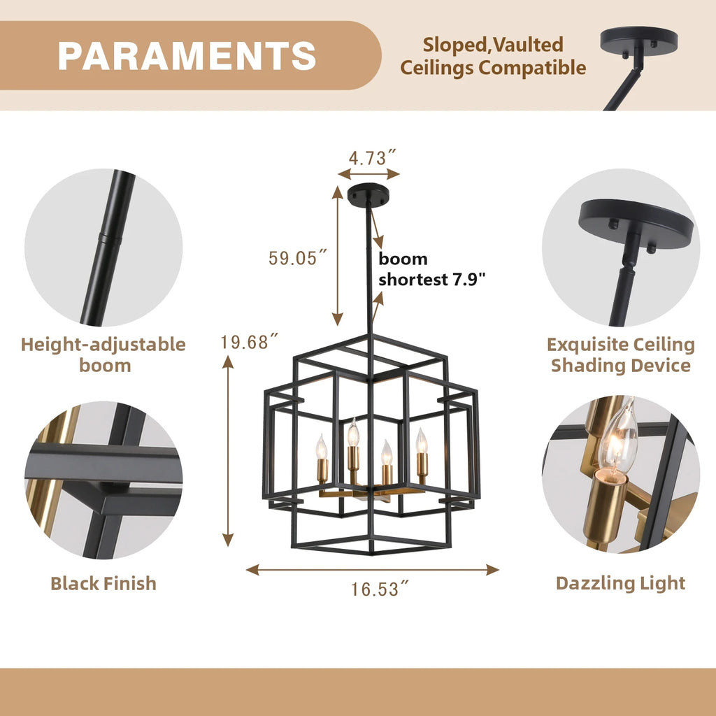 Industrial Farmhouse Style Hanging Chandelier