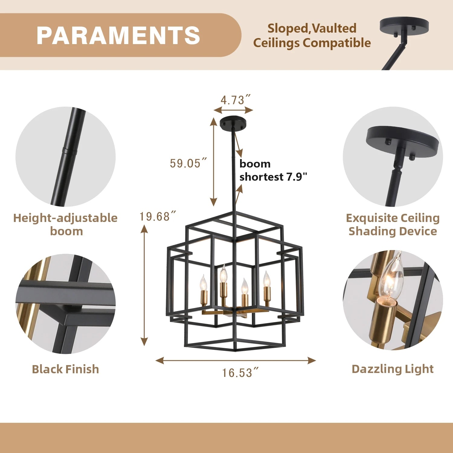 Industrial Farmhouse Style Hanging Chandelier