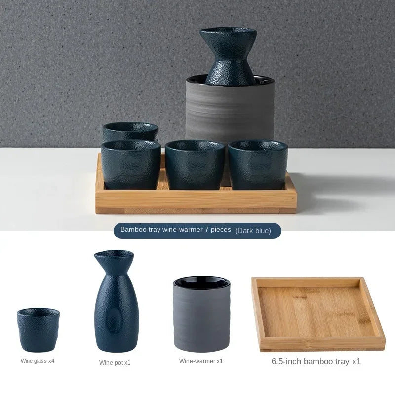 Handmade Japanese Style Sake Warmer & Cups