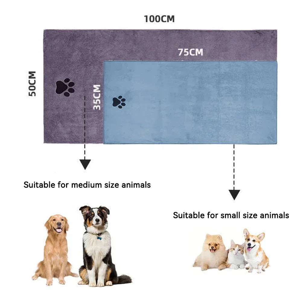 Microfiber Pet Bath Towel Super Soft Absorbent