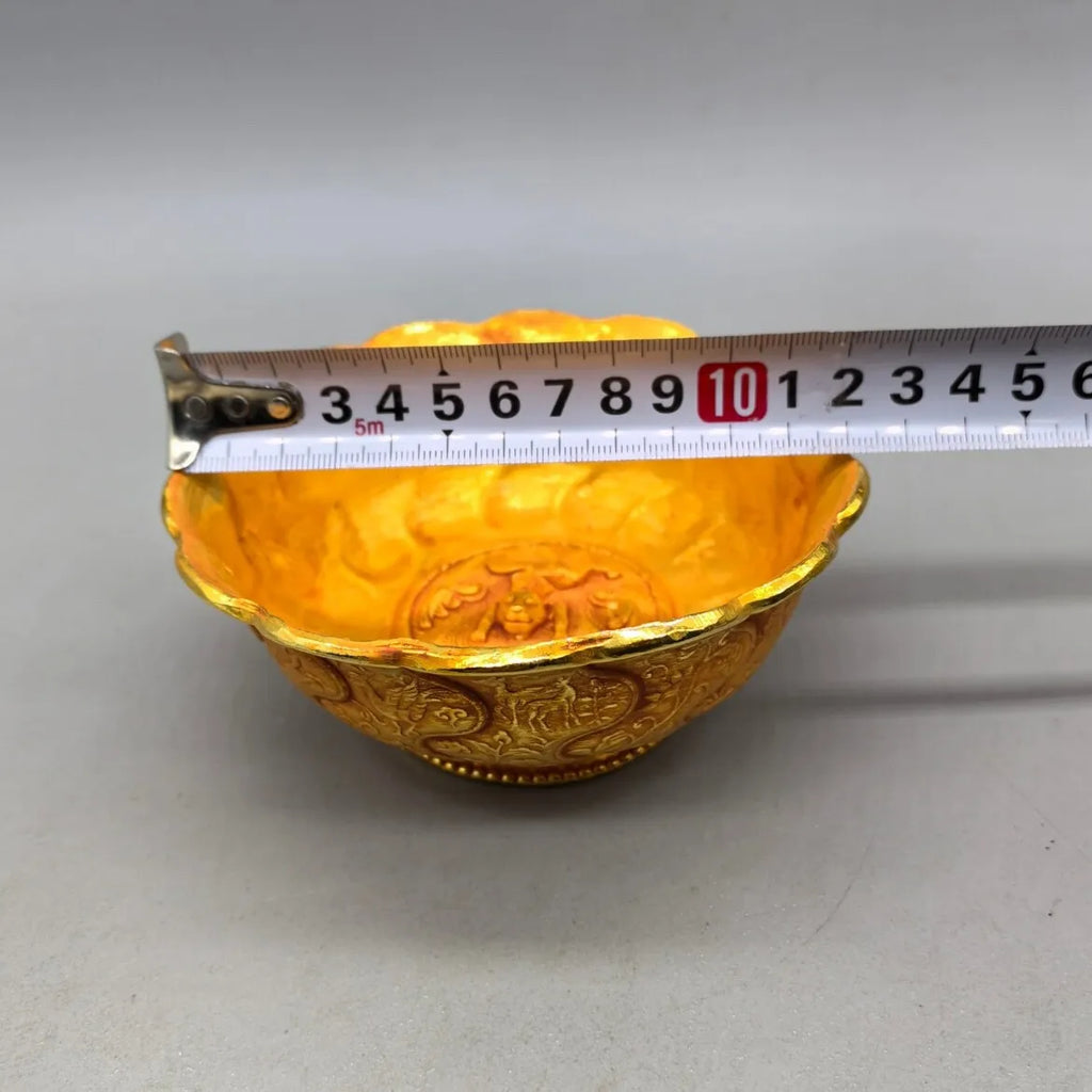 Chinese Mandarin Copper Gilded Bowl Exquisite Handicraft