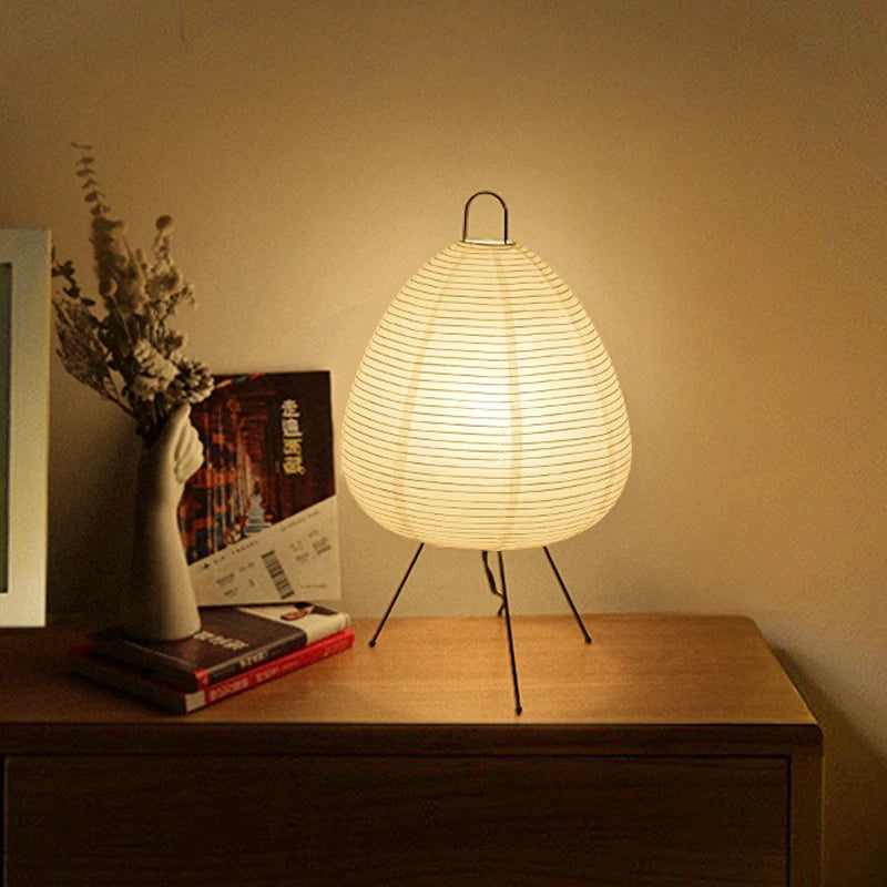 Japanese Tripod Rice Paper LED Table Lamp
