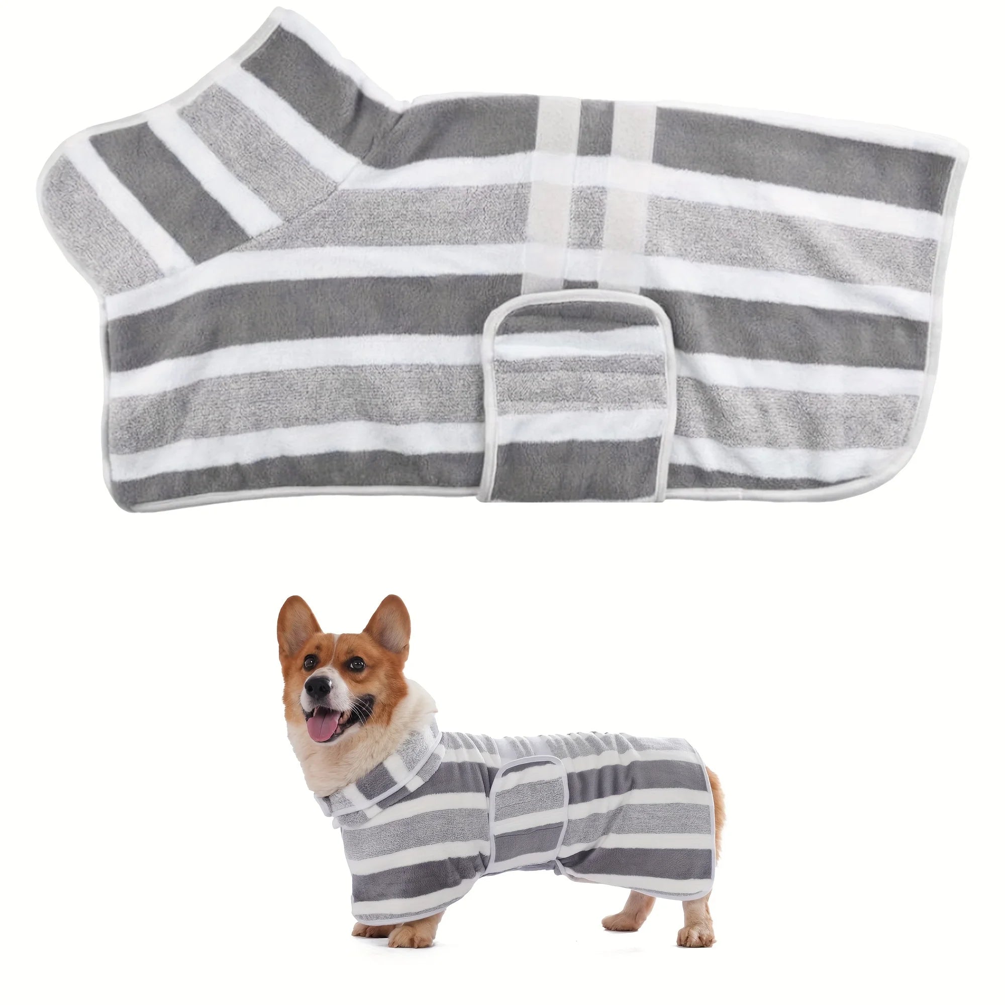 Fully Wrapped Dog Bathrobe Towel; Quick Drying