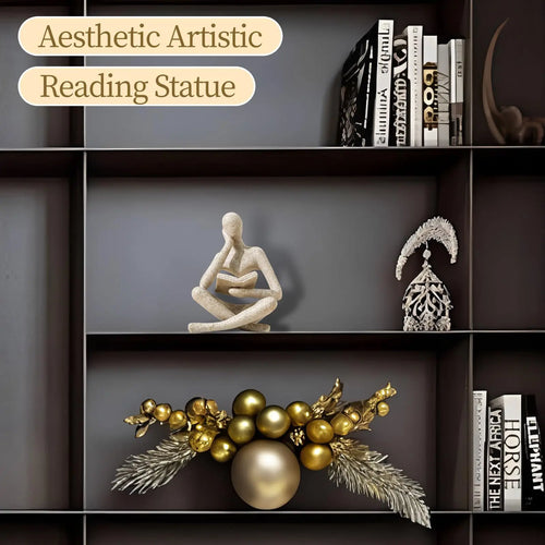 Abstract Art, Reading Thinker Sculpture Figurine