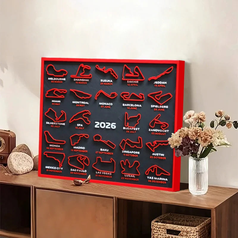 2026 F1 Racing Map Poster Print