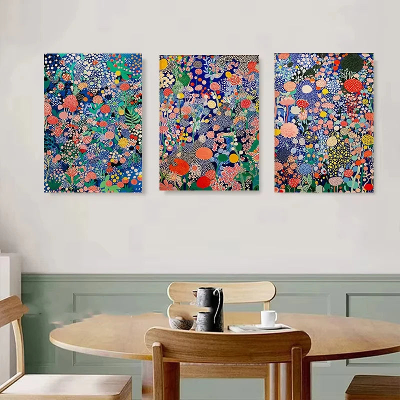 Yayoi Kusama Inspired Botanical Retro Artwork Prints