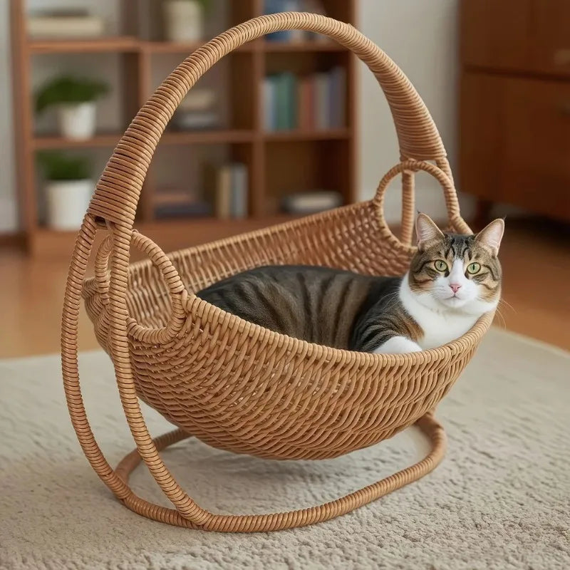 Rattan Hammock Indoor Hanging Cat Bed