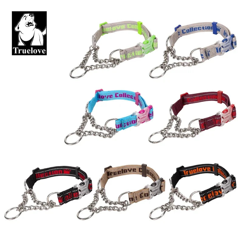 No-Pull Stainless Steel Nylon Dog Training Collar