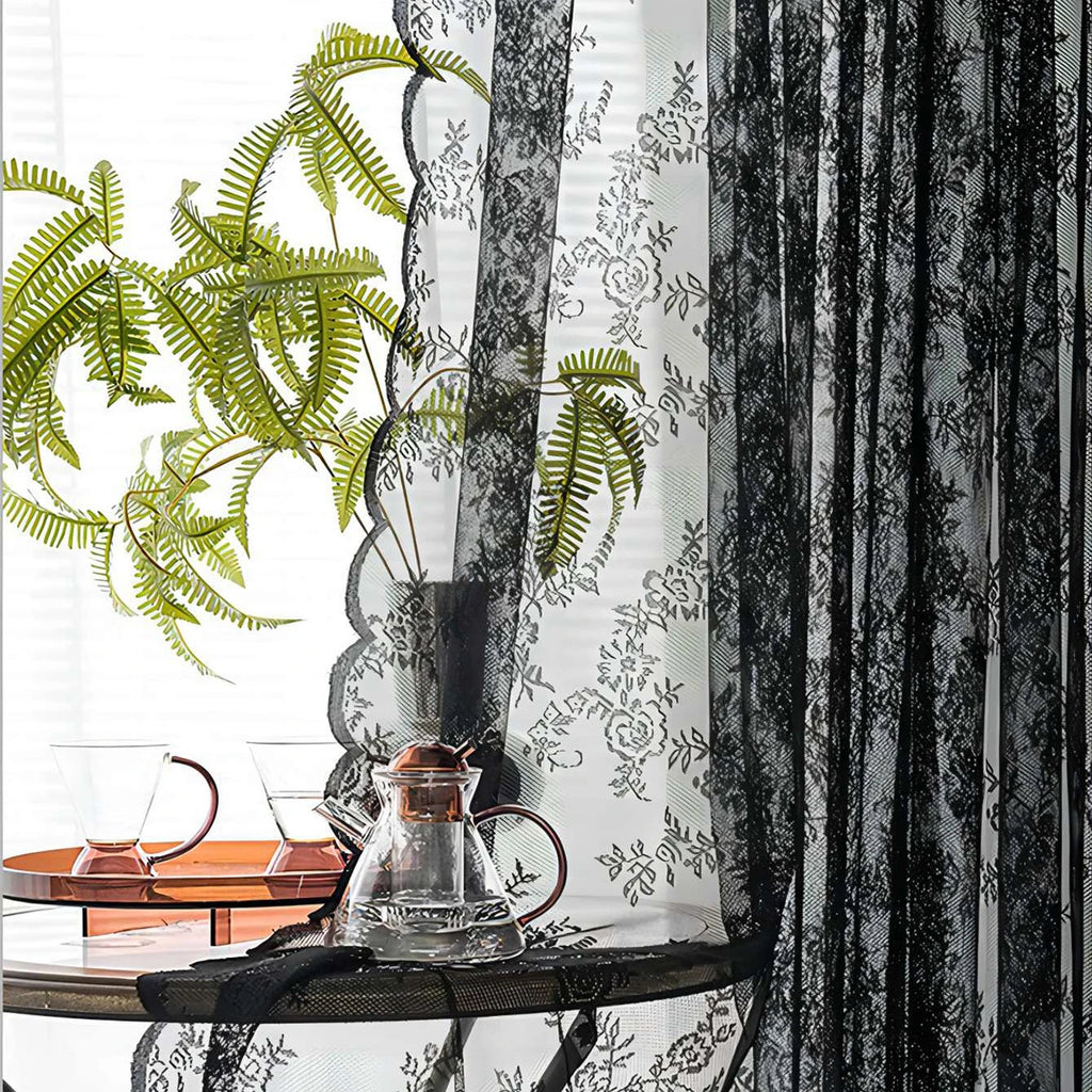 Romantic Lace Sheer Curtain; 8 Colors