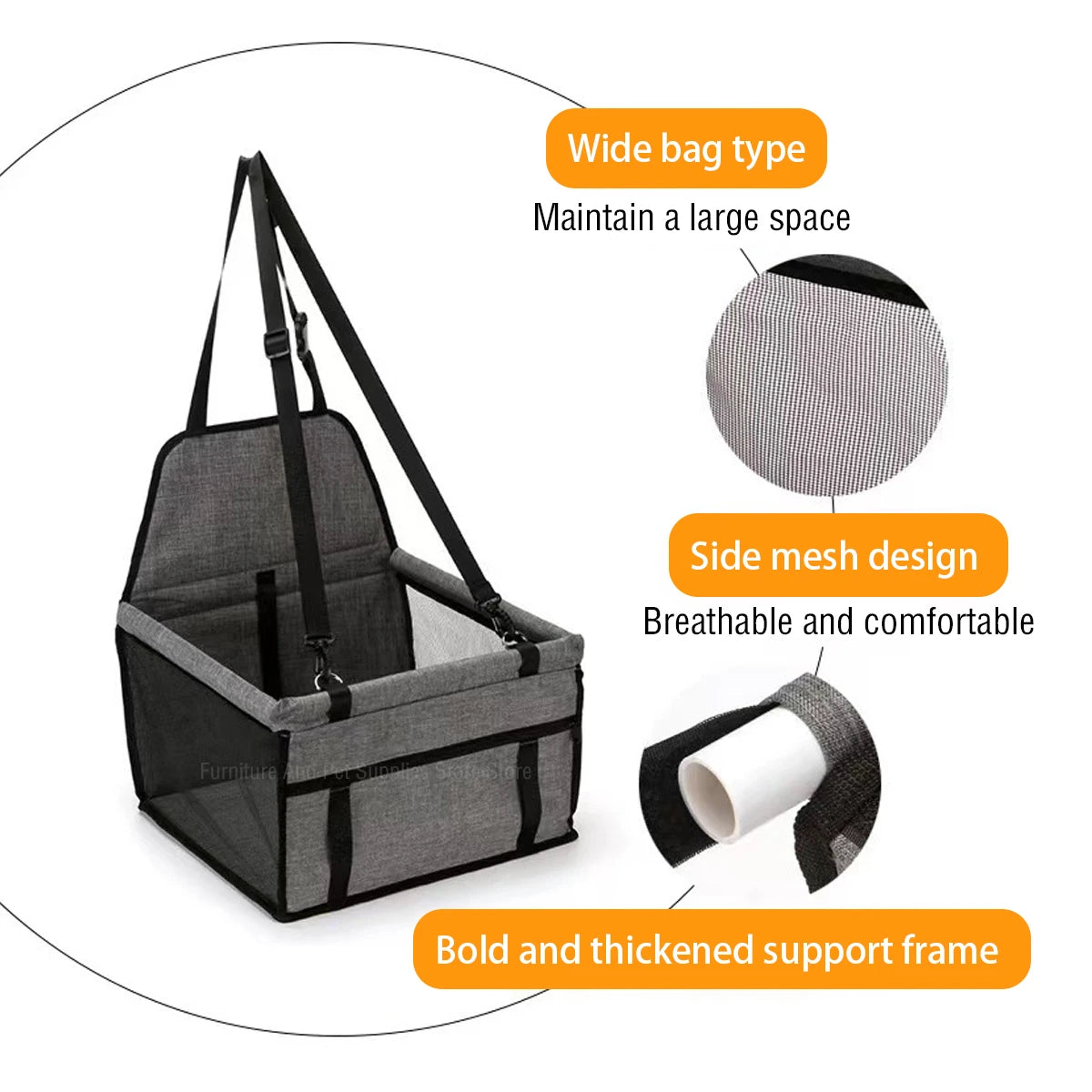 Deluxe Dog Safety Car Seat & Harness