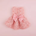 Dog Princess Dress Embroidered Flowers