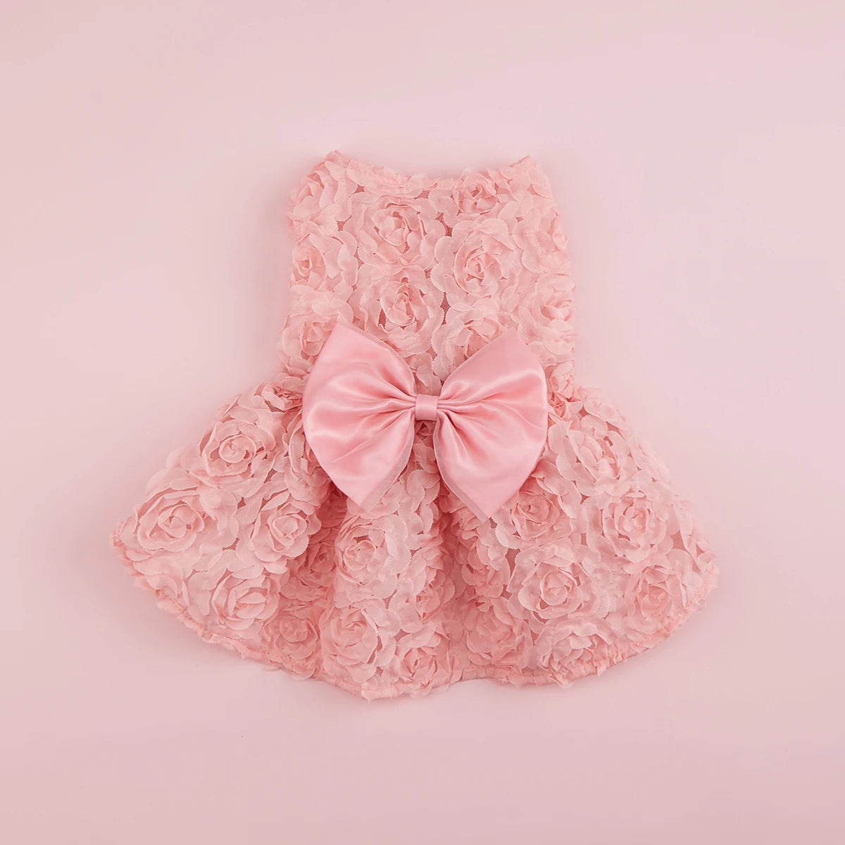Dog Princess Dress Embroidered Flowers