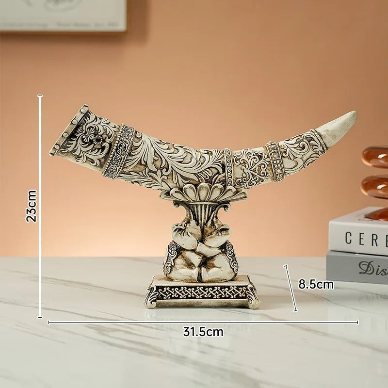 New Modern Art Ornamental Horn with Stand