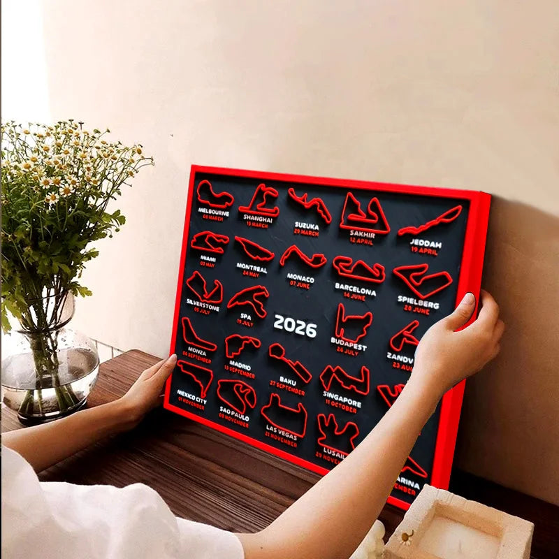 2026 F1 Racing Map Poster Print