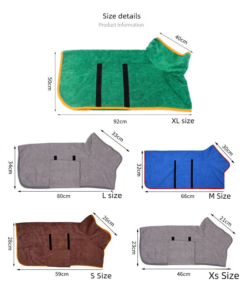 Pet Bathrobe, Full Body Drying Towel