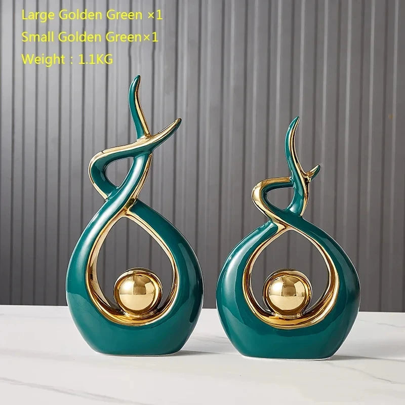 Elegant Modern Art Sculptures; Feng Shui Ornaments