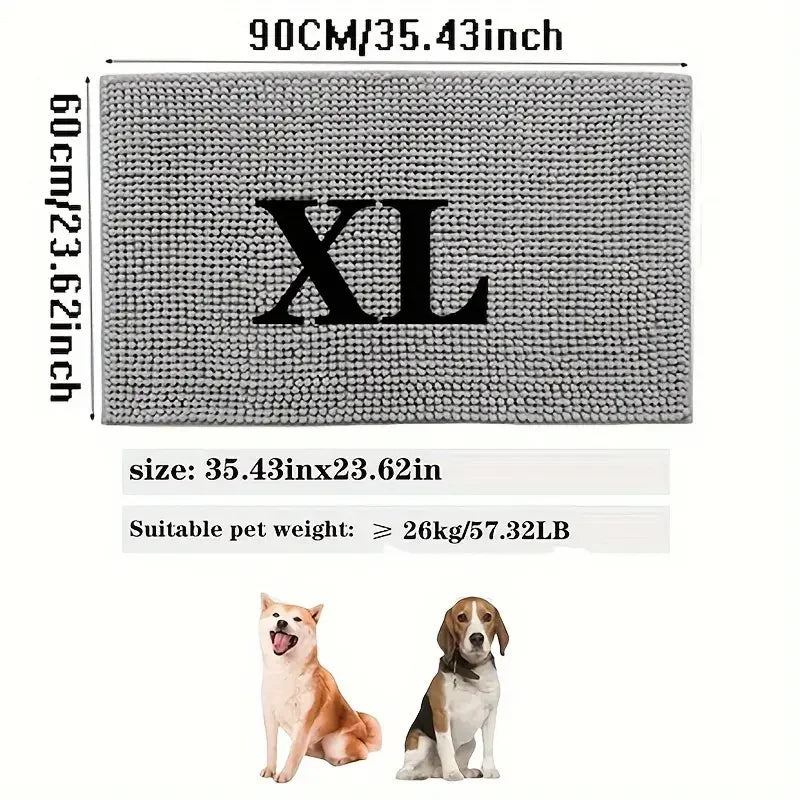 Dirty Paws Mat; Absorbs Moisture, Sand, Dirt, Washable