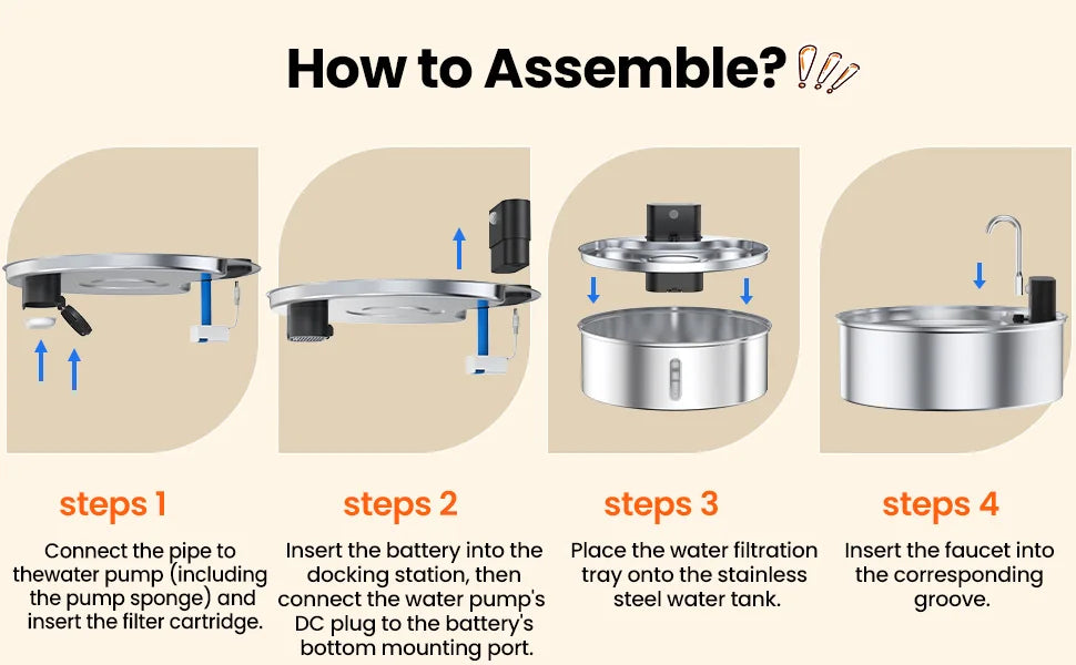 12L Pet Fountain, Motion Sensor, Rechargeable