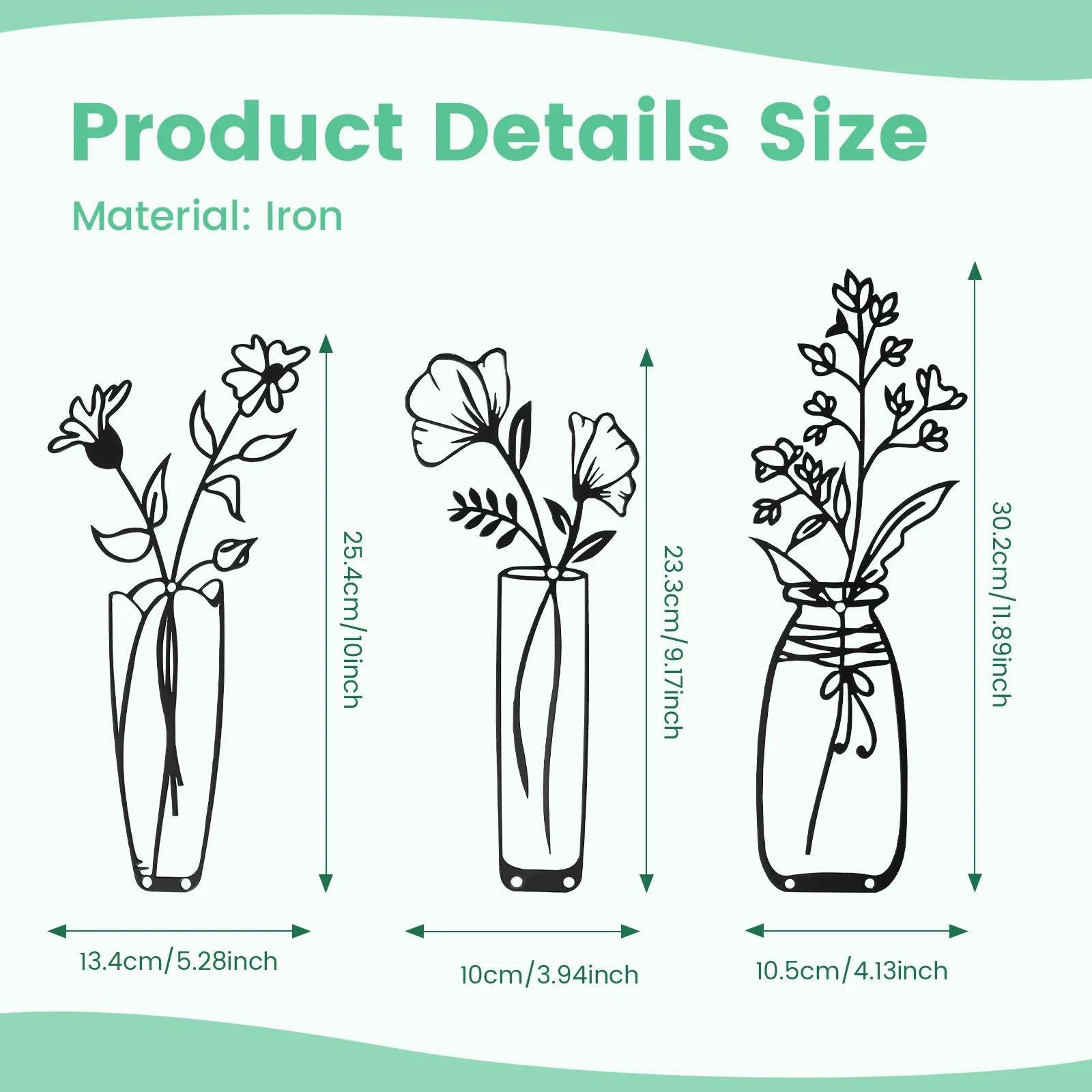 Floral Metal Sculptures Hanging Wall Decor