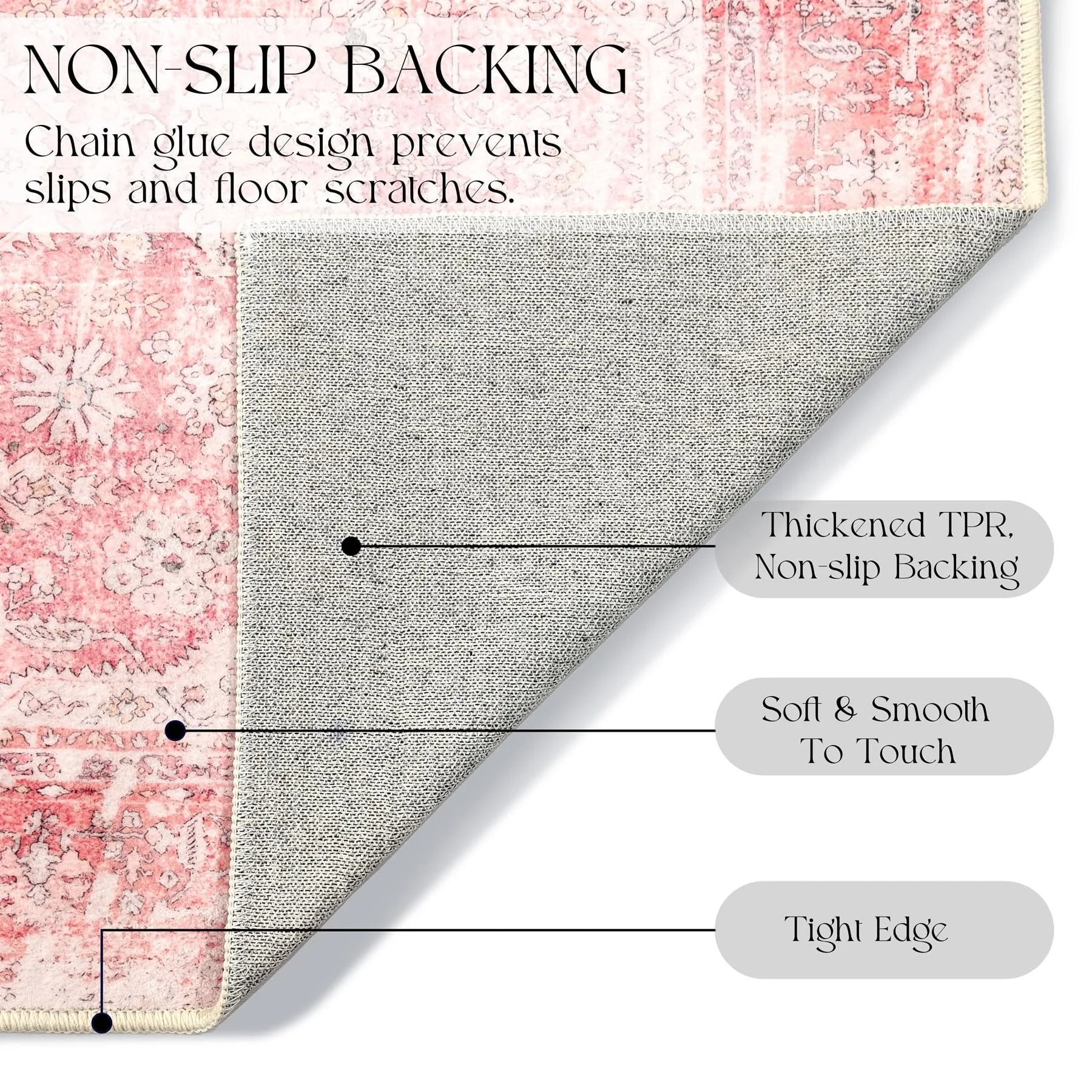 Boho Circle Area Rug, Washable, Non-Slip, 5 Sizes