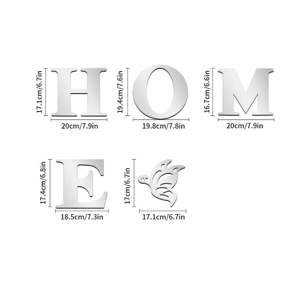 HOME Logo 3D Mirror Wall Entrance Decoration