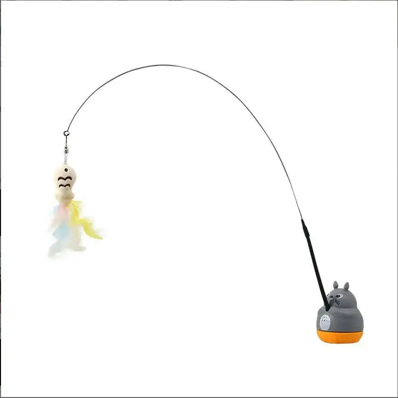 Interactive Cat Toy; Self-Rotating  Fishing Toy