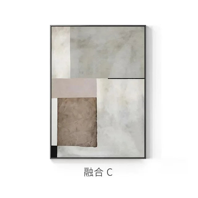 Minimalist Industrial Style Modern Abstract Canvas Artwork.