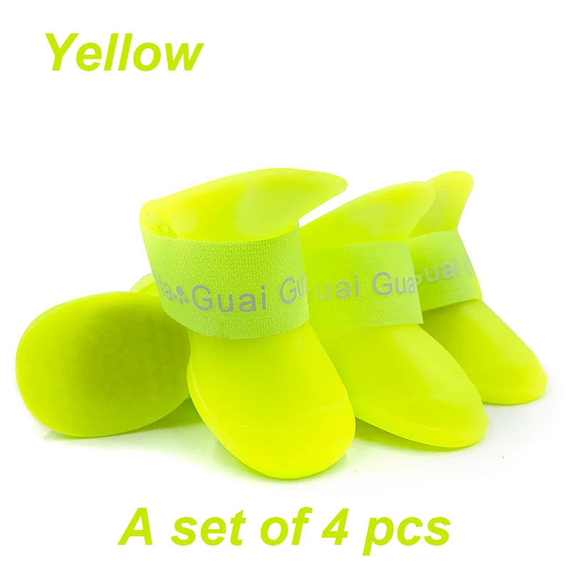 4Pcs Waterproof Rain shoes, Anti-slip Dog Boot