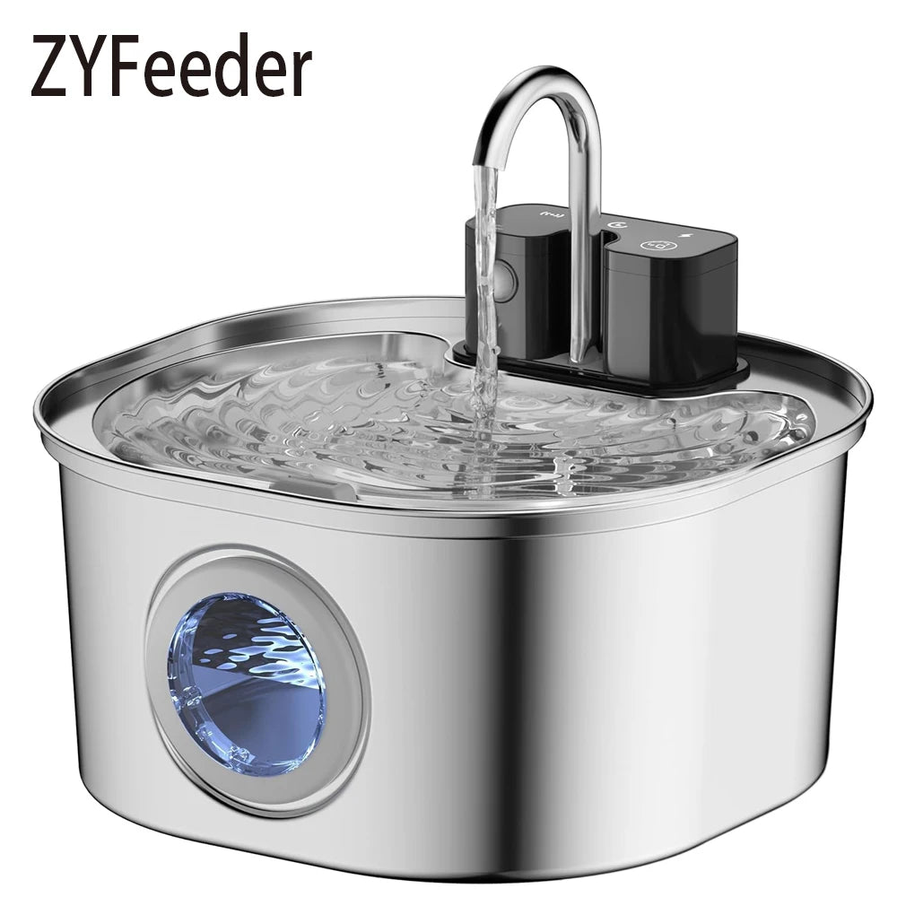 3.2L Stainless Steel Wireless Cat Water Fountain