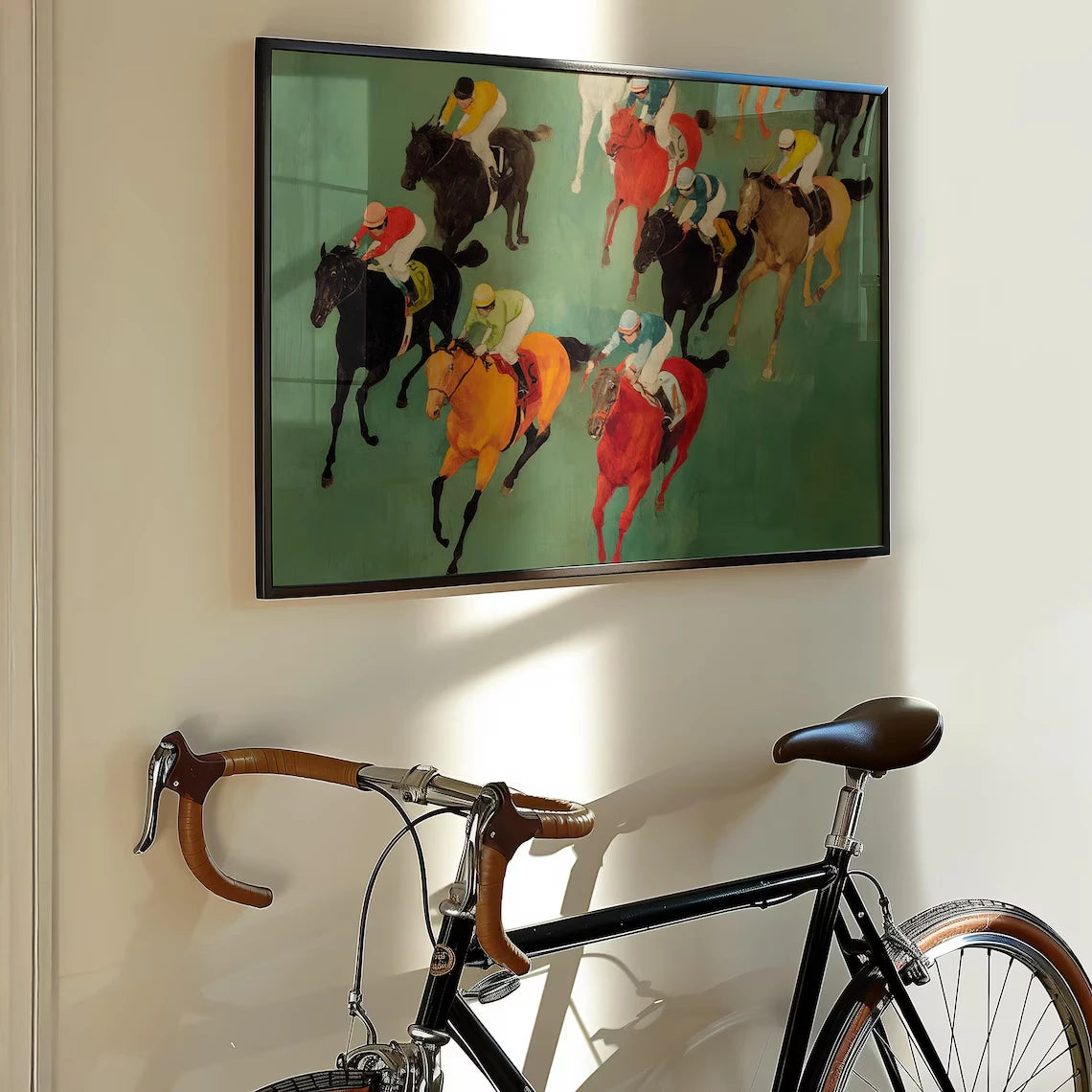 Vintage Canvas Print Colorful Jockeys Horse Racing