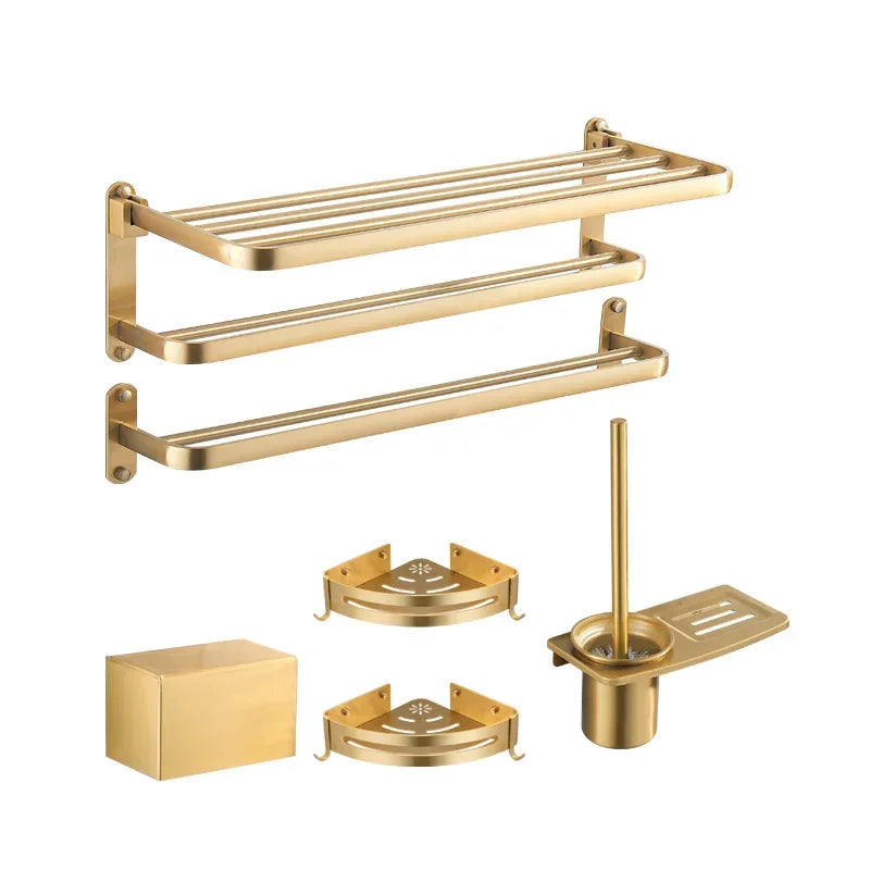 Elegant Brushed Brass Bathroom Accessories