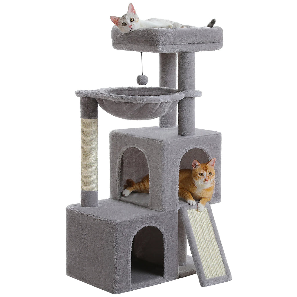 Spacious Cat Tower; Natural Sisal Scratching Posts