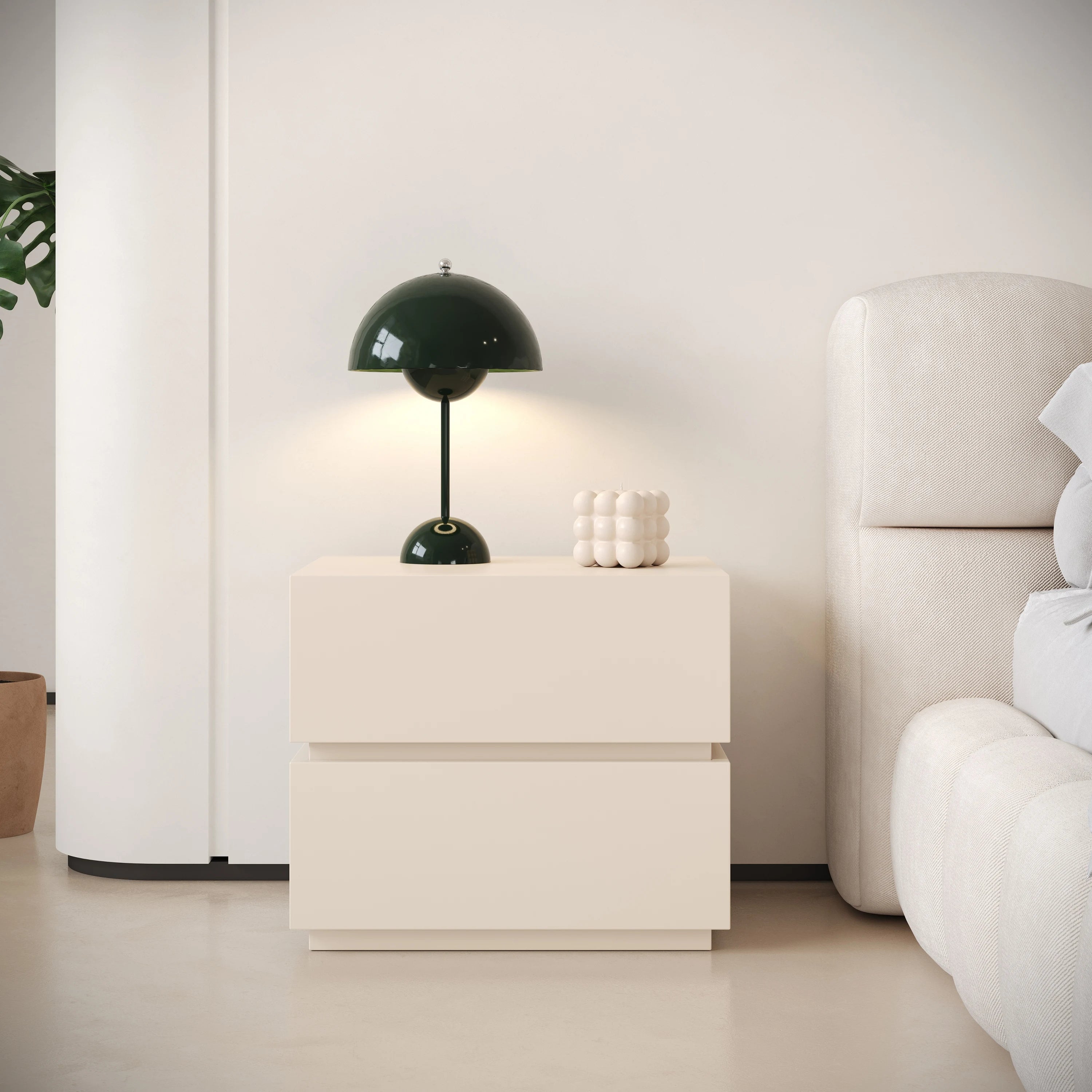 Modern Minimalist Bedside Nightstand; Luxury Decor