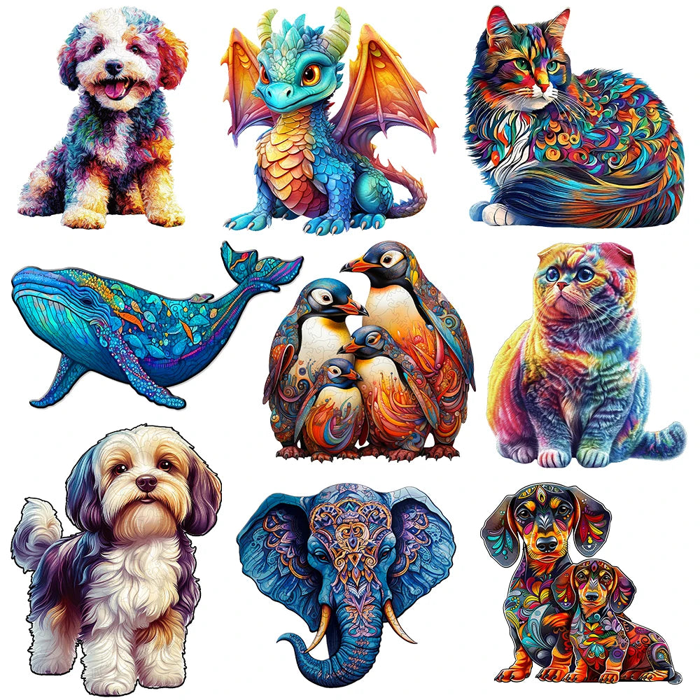 Adult Advanced Plywood Puzzle, Unique Animal Shapes