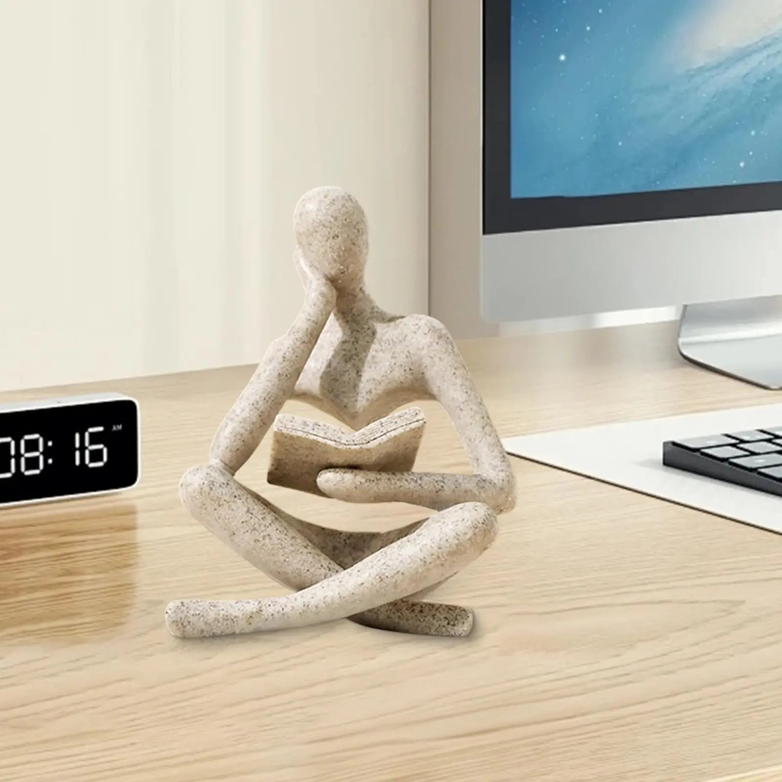 Abstract Art, Reading Thinker Sculpture Figurine