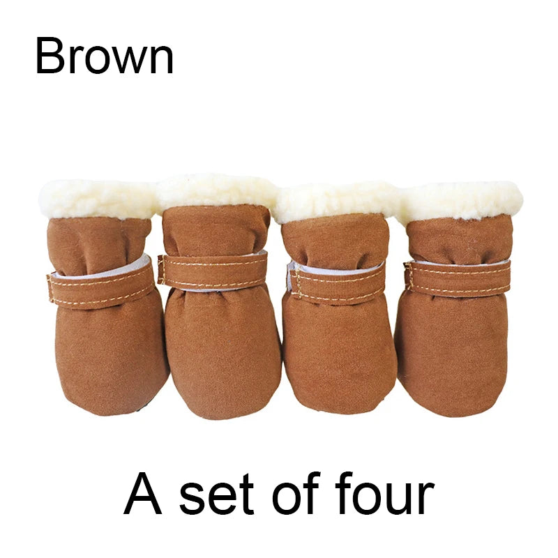 4pcs Winter Snow Boots for Dogs
