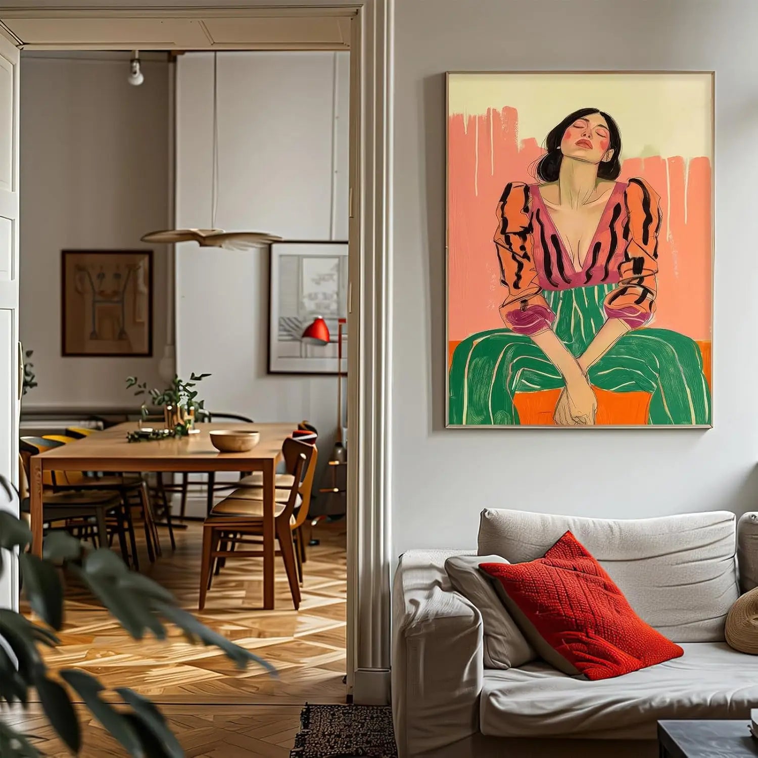 Southwestern Abstract Female Portrait on Canvas Painting