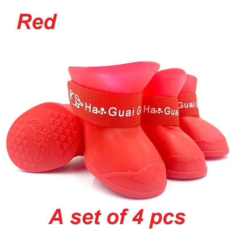 4Pcs Waterproof Rain shoes, Anti-slip Dog Boot